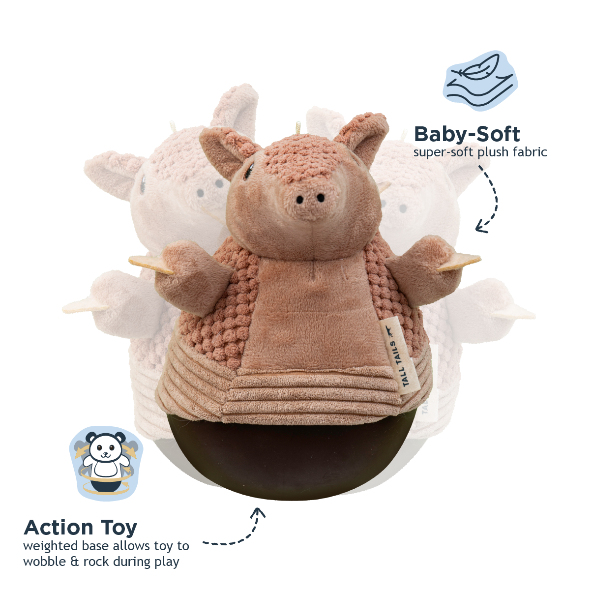 Armadillo Roly Poly Dog Toy