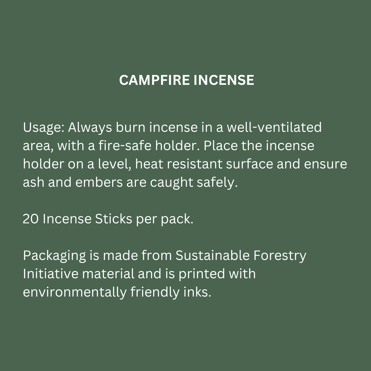 Campfire Incense – California Juniper