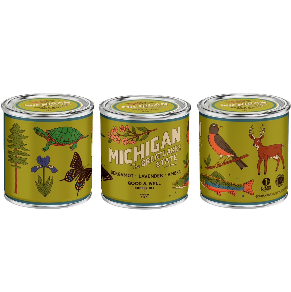 Michigan State Soy Candle : 1/2 Pint / Cotton Wick