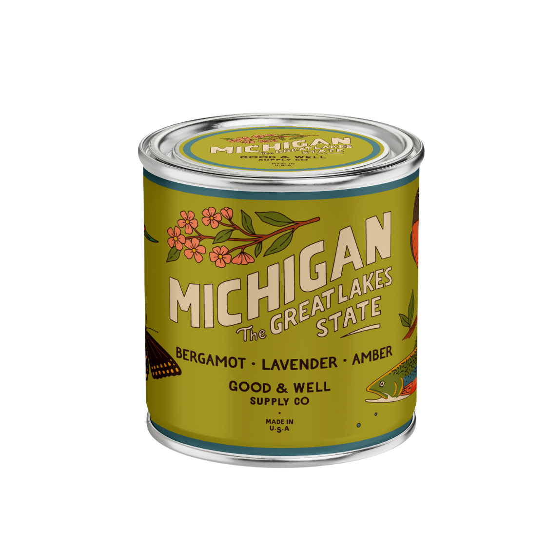 Michigan State Soy Candle : 1/2 Pint / Cotton Wick