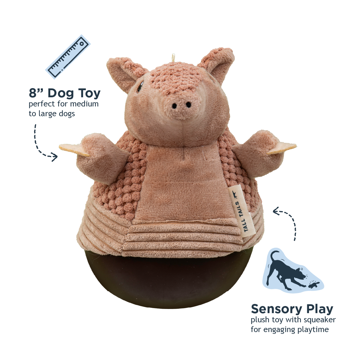 Armadillo Roly Poly Dog Toy