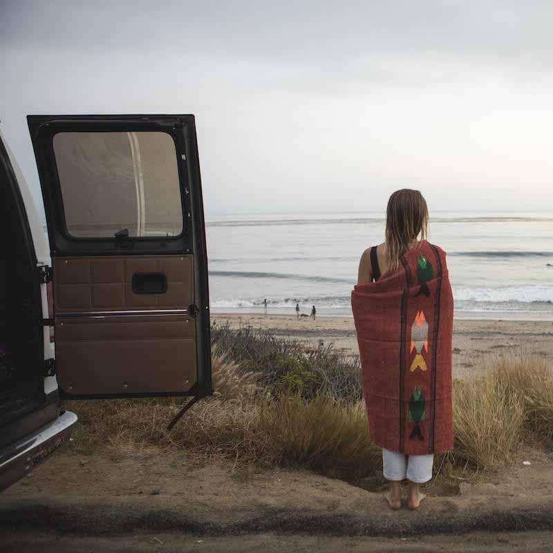 Red Earth Rust Baja Fish Yoga Blanket