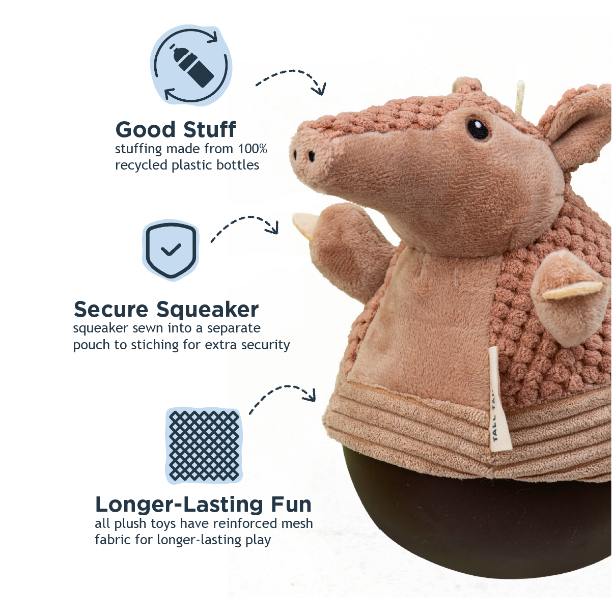 Armadillo Roly Poly Dog Toy