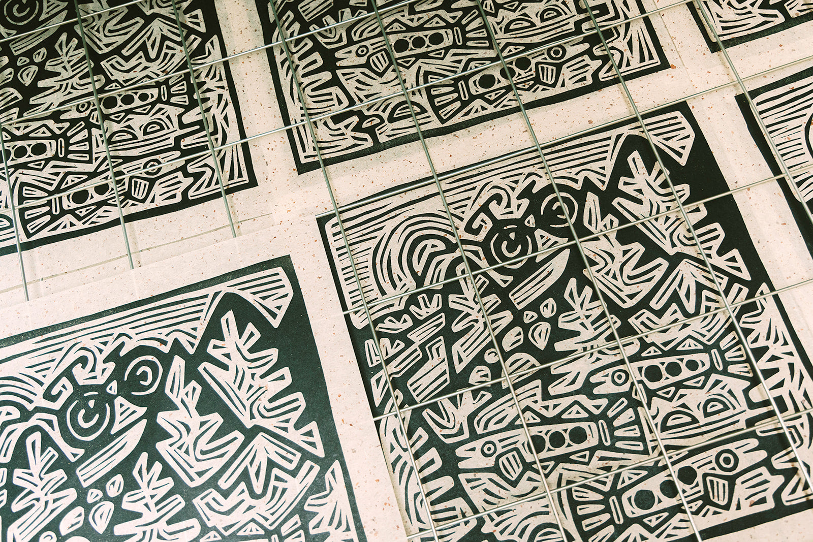 Peak and Pine Woodcut Print