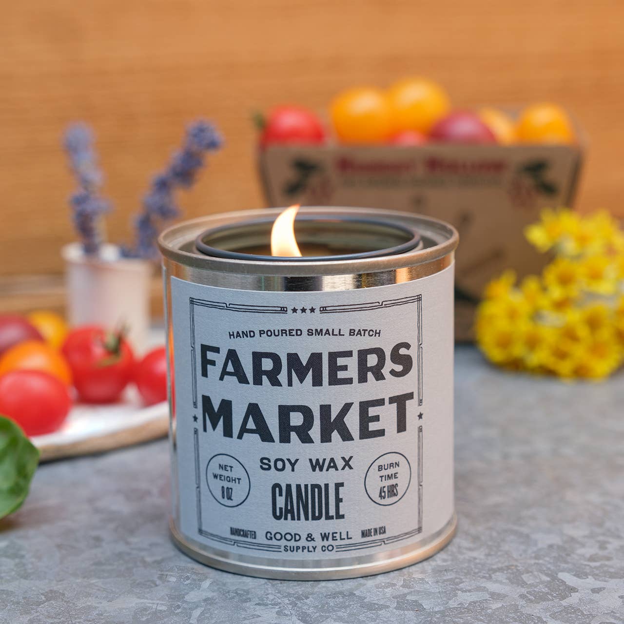 Farmer's Market Soy Candle - Happy Place Collection: 1/2 Pint / Cotton Wick