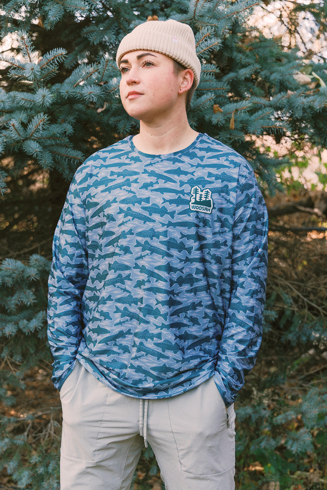Michigan Fish L/S Tech Tee