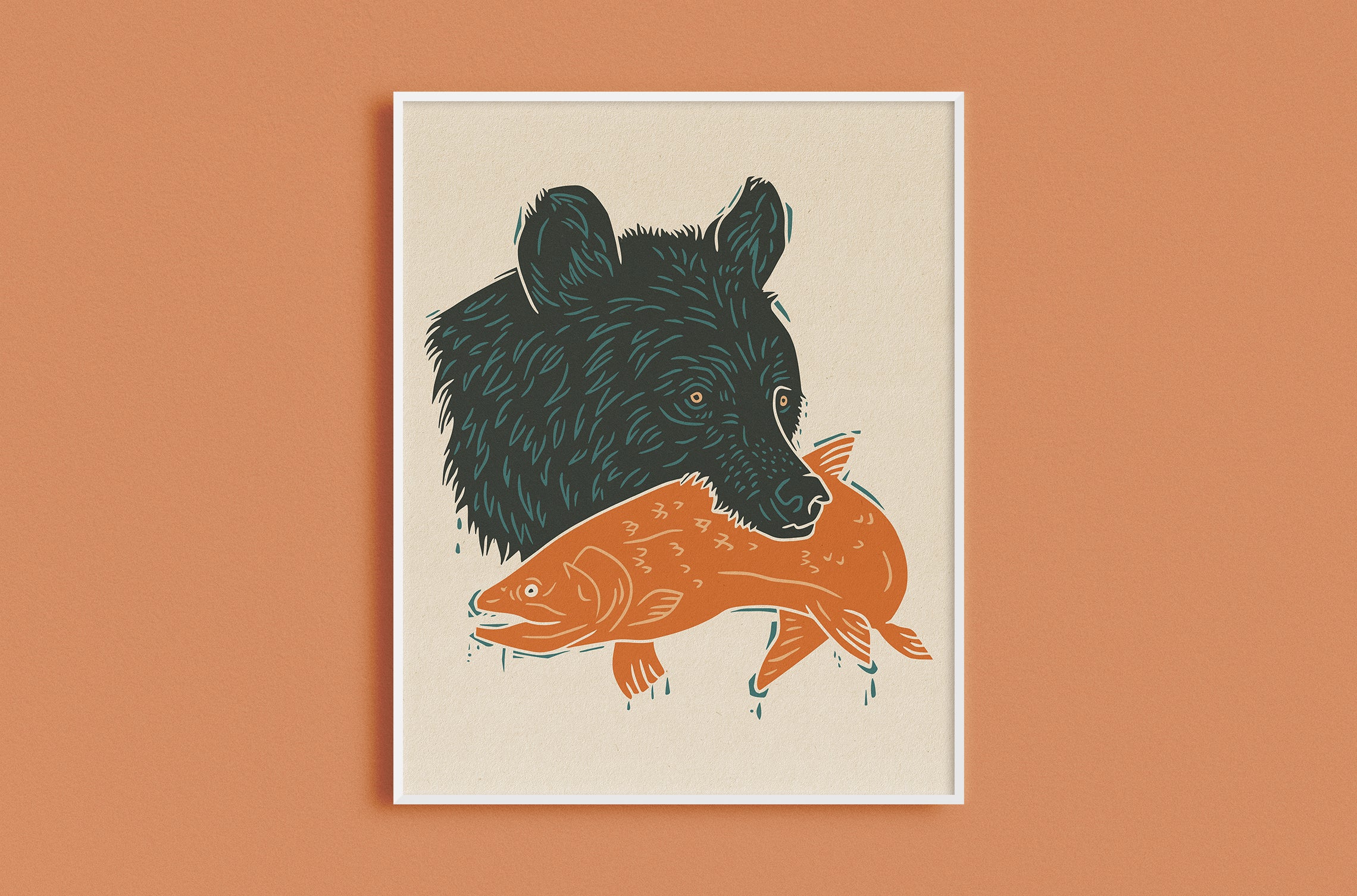Grizzly Fish Print